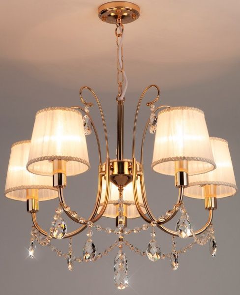 Люстра підвісна Strotskis Emiliana 5x40 Вт E14 білий/золото 10087/5 