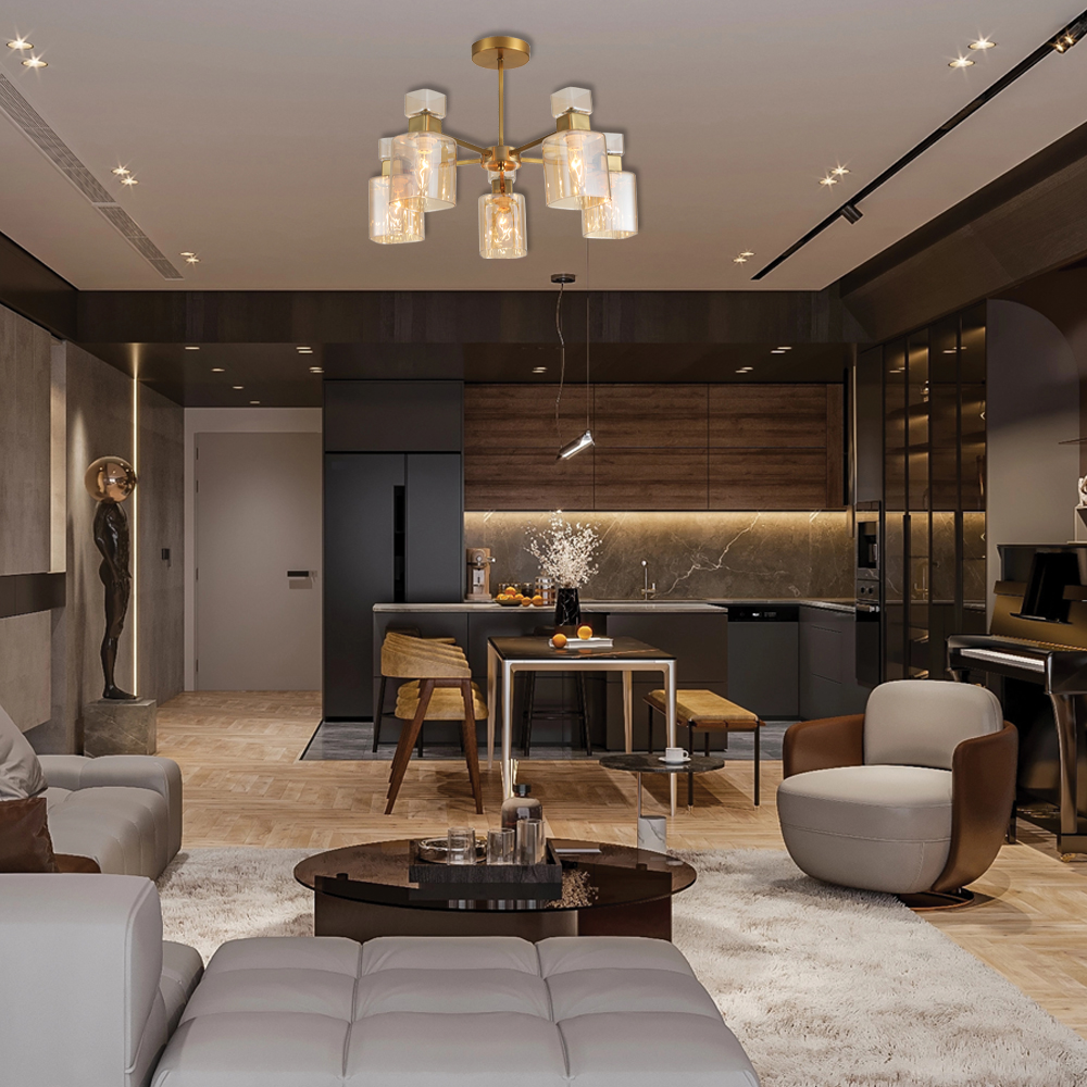 Люстра підвісна ARDERO OLIVIA 5xE14 античне золото BL1150-2