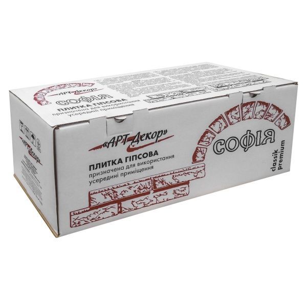 Плитка гипсовая прямая Арт-Декор София премиум бежевая 0,5 кв.м 