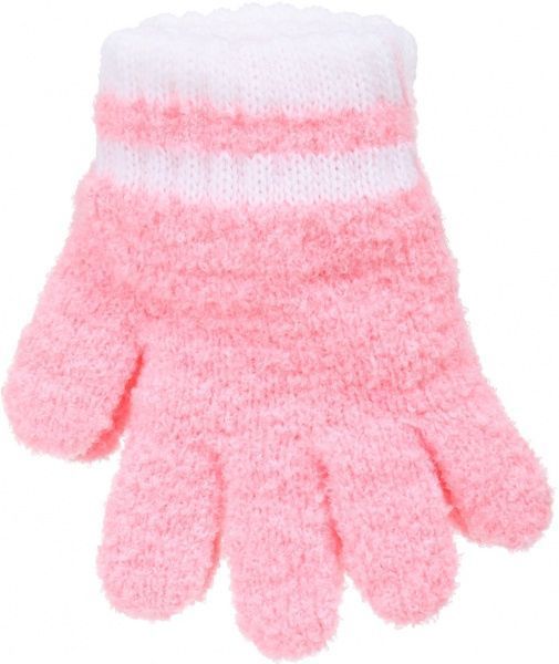 Варежки ДАЙС Puchatki р.14 розовый с белым 13830200 