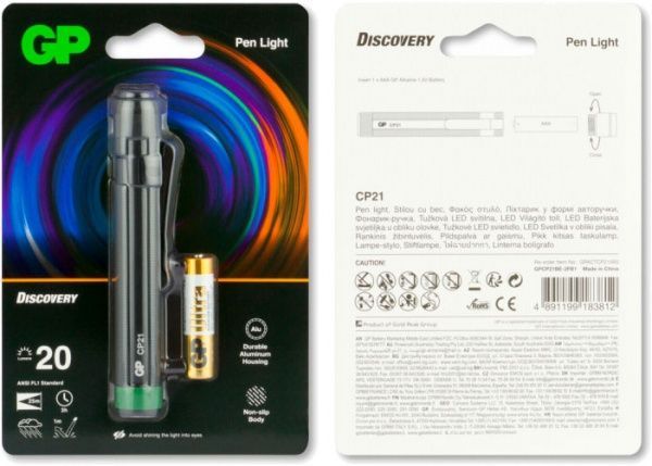 Фонарик GP LED CP21BE-2FB1 черный 