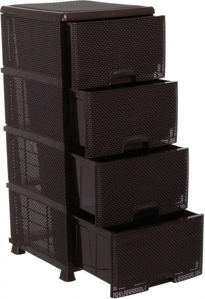 Комод пластиковая OZ-ER K013 на 4 ящика коричневый 894x368x431 мм