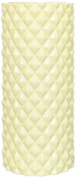 Ваза керамическая желтая Труба оригами 33 см