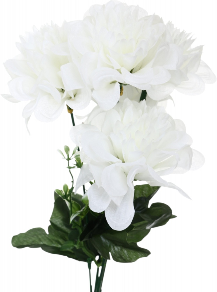 Букет георгин искусственный 5 цветков белый 29 см