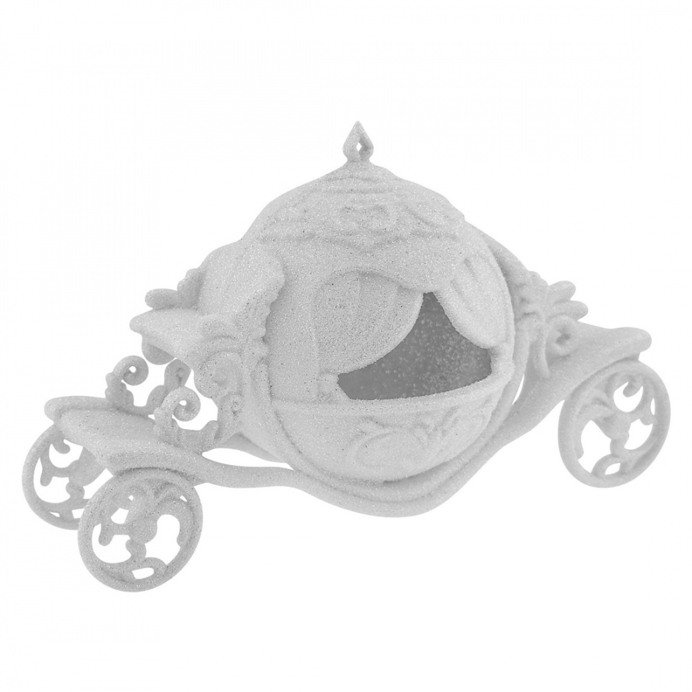Украшение новогоднее MIS LT Карета 8,5 см белый