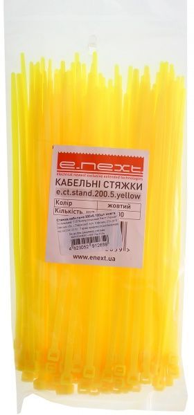 Стяжка кабельна E.NEXT e.ct.stand.200.5.yellow 5х200мм