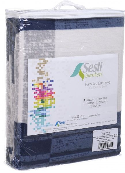 Плед check grey 150x200 см сірий Sesli Tekstil 