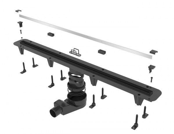 Душевой канал Rhein с тонкой накладкой из нержавеющей стали 850 мм