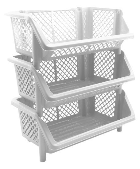 Этажерка универсальна 3-секционная 670х590х380 мм белый