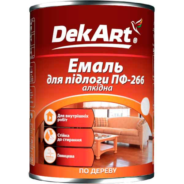 Емаль DekArt алкідна ПФ-266 жовто-коричневий глянець 2,8кг