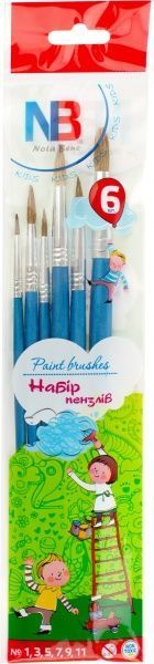 Набор кистей (1, 3, 5, 7, 9, 11) 6 шт. Nota Bene 