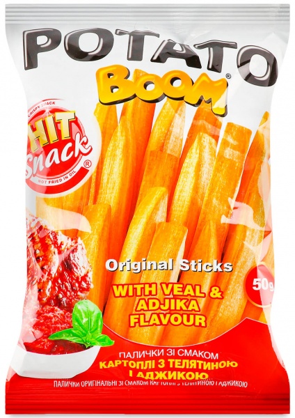 Полоски картофельные Potato Boom с телятиной и аджикой 50 г