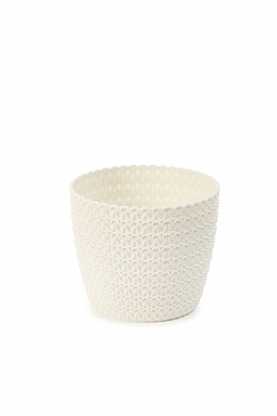 Кашпо пластикове Ламела Магнолія 160 Джерсі круглий 1,5 л кремовий (LA732-74) 