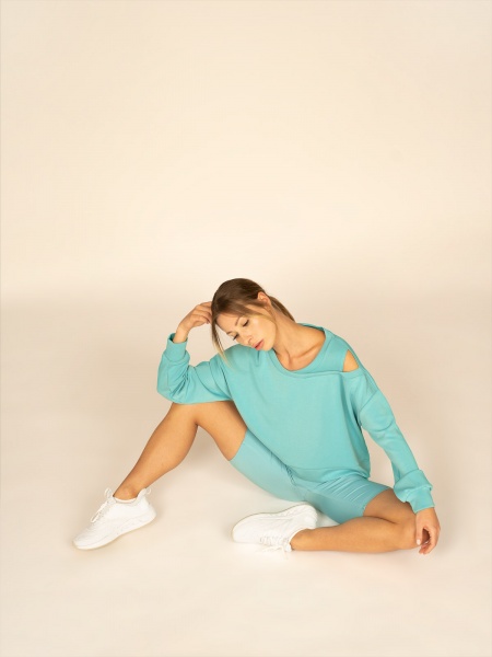 Світшот 4F SWEATSHIRT FNK 4FAW22TFSWF157-35S р. S бірюзовий