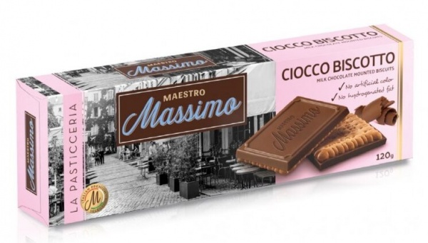 Печенье-сэндвич Maestro Massimo с молочным шоколадом Ciocco Biscotto Milk 120 г 