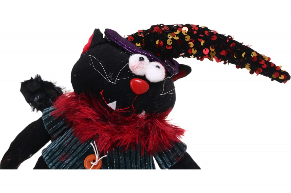 Декорация Хэллоуин кот сидящий черный 17 х 55 см 2 вида в ассортименте