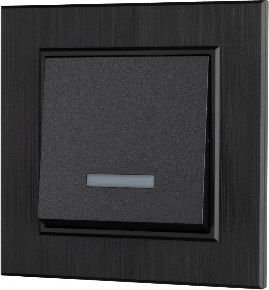 Механизм выключателя одноклавишный Makel Karea с подсветкой дымчатый 57050021