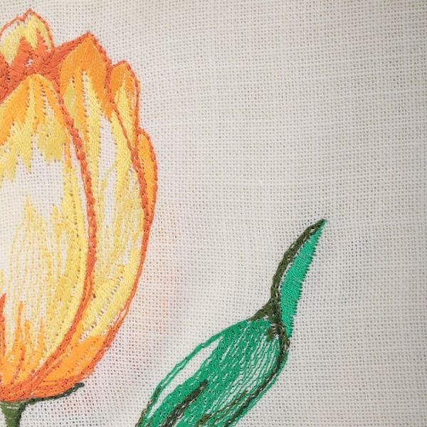 Скатерть «Тюльпаны желтые» 1084-18/00 140x220 см льняной Эдельвика 