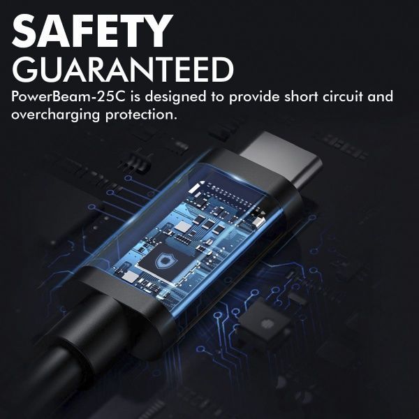 Кабель Promate USB Type-C – USB 0,25 м чорний (powerbeam-25c.black) 