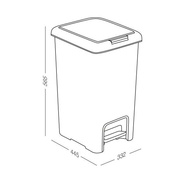 Відро MVM BIN-01 сірий 45 л сірий BIN-01 45L Grey