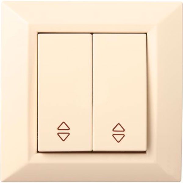 Выключатель проходной двухклавишный UP! (Underprice) Vesta без подсветки 10 А 220В кремовый