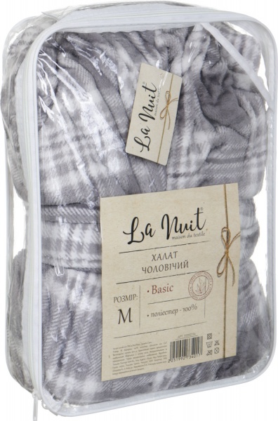 Халат чоловічий La Nuit Свен р. L сірий 