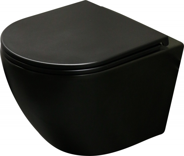 Унитаз подвесной Fusion Rimless черный матовый