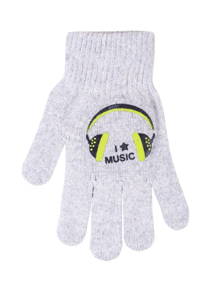 Варежки YO! Наушники р.18 серый 