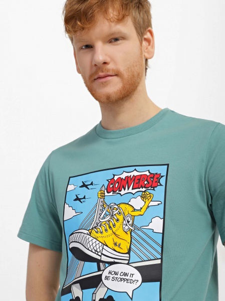 Футболка Converse SHOE HERO TEE 10025060-346 р.M зеленый