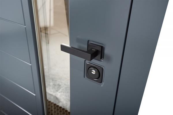 Двері вхідні Abwehr MG3 (529+529)(Vв)(ВСМс)(СПЗ) 096П (7016n)+(Б) RAL 7016 / білий 2050x960 мм праві