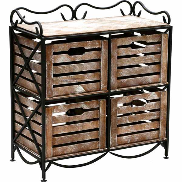 Этажерка Le-Puf на 4 ящики (2x2) 760x710x360 мм черная