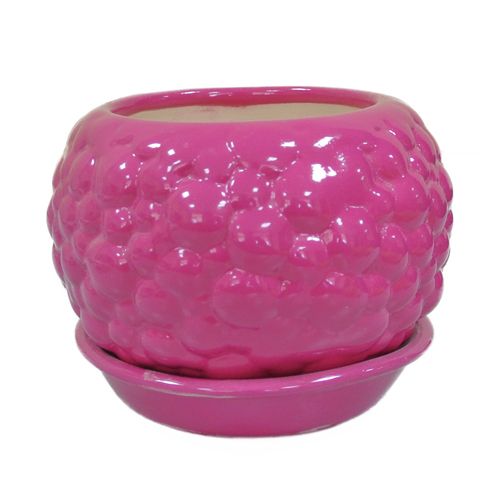 Горшок керамический Ориана-Запорожкерамика Шар bubble круглый 4,1л малиновый 