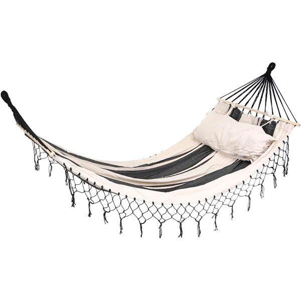 Гамак Underprice с подушкой 160x220 см коричневый с бежевым