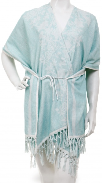Пончо махрове бірюзовий 