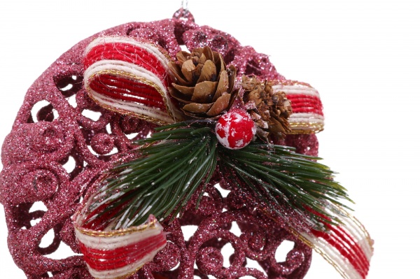 Декоративна підвіска Медальйон з декором 10 см HFF239P рожевий