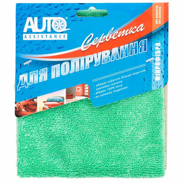 Салфетка полировочная  AUTO ASSISTANCE MC002-320 green 1 шт.