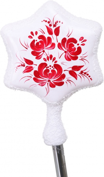 Верхівка скляна з блискітками Зірка еліт 20 см комбінована в асортименті 