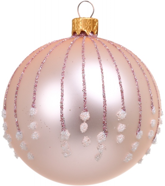 Елочная игрушка в форме шара розовая 8 см AVG104070 