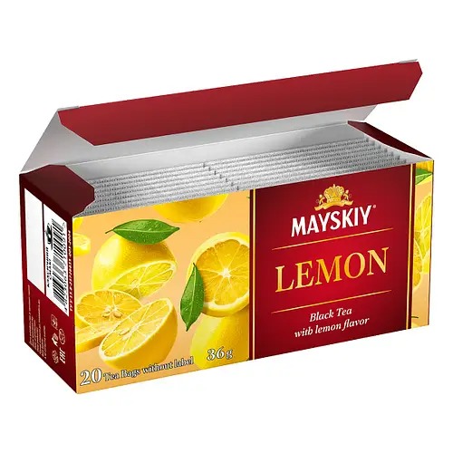 Чай черный Майский байховый мелкий Лимон 20 шт. 