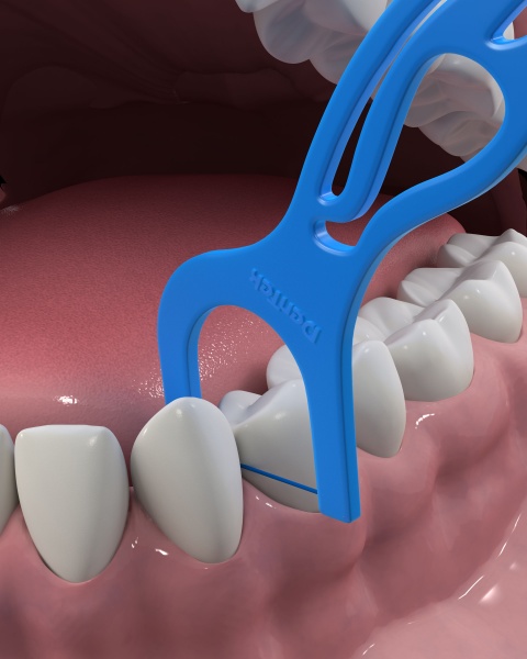 Зубна нитка-флос Den Tek з утримувачами дикий фрукт 40 шт. 0,8 м