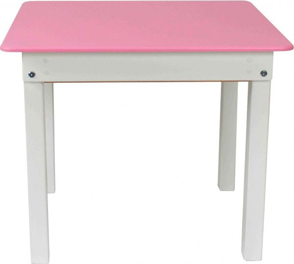 Столик Yuliana Woody 60 х 60 білий з пеналом рожева стільниця 12013301