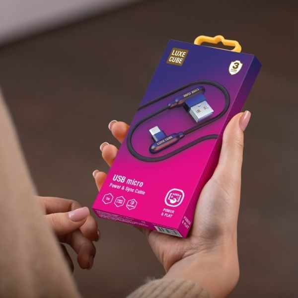 Кабель Luxe Cube USB micro to USB game чорний (9998686444267) 