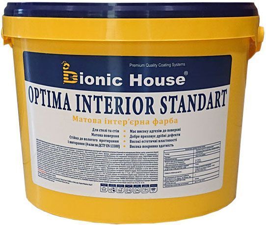 Фарба акрилова Bionic House Optima Interior Standart мат 10л 14кг