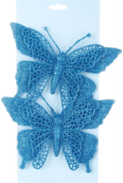 Декоративная подвеска Shunda Бабочка 2 шт 12 см синий SD20-6829B