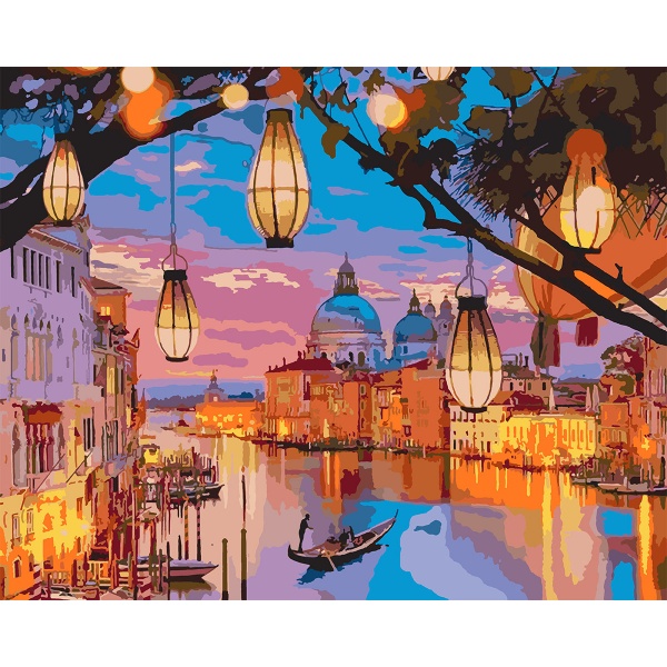 Картина по номерам Вечерние огни 953835 40x50 см Santi 