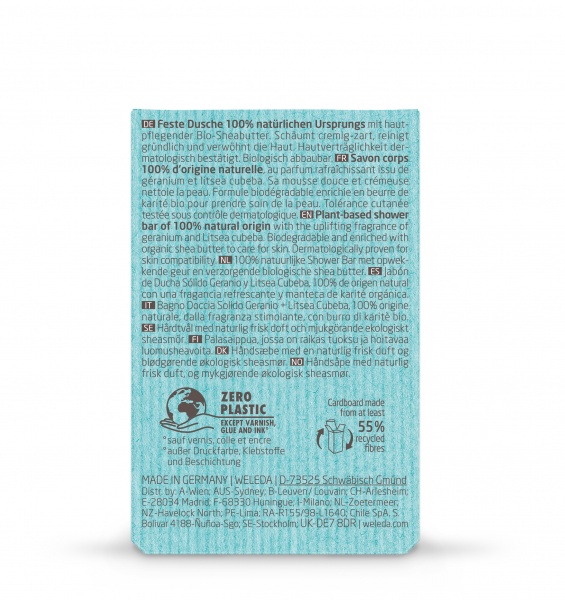 Мыло Weleda Твердый арома-бар для душа Герань и Литсеа Кубеба 75 г 1 шт./уп.