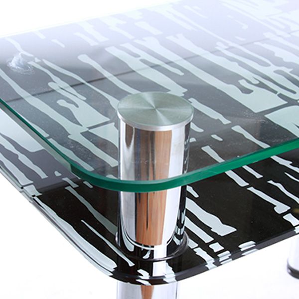 Стол кухонный 90x65 см черно-белый