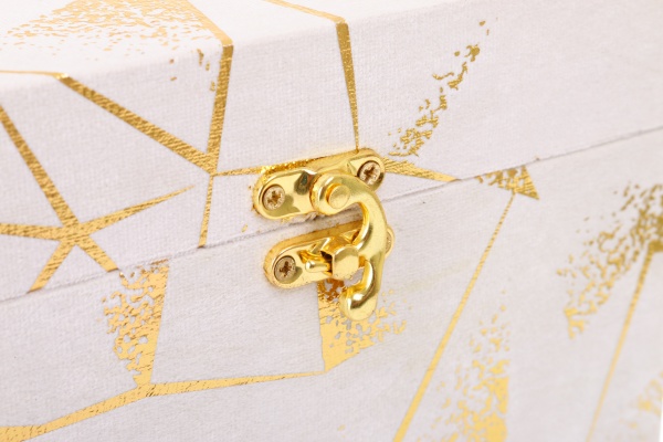 Скриня Геометрія 18х18х12 см біла із золотим