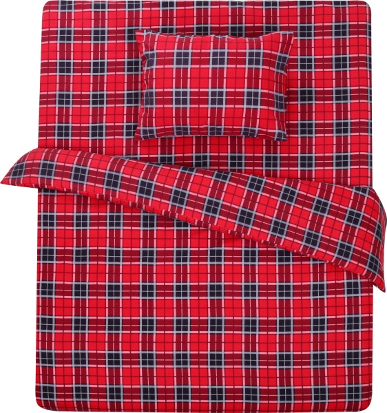 Простынь Клетка 160x220 см красный La Nuit 