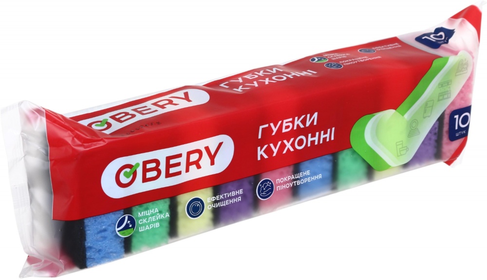 Губка для посуды OBERY пористая 10 шт.